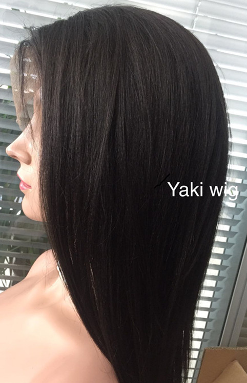 Full lace wig yaki straight human hair wig beautiful  YL271